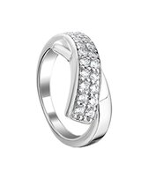 The Jewelry Collection Ring Zirkonia - Zilver Gerhodineerd