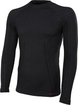 Brubeck | Thermo Ondergoed Heren - Active Wool Shirt met Merino Wol -  Lange Mouw - Zwart L