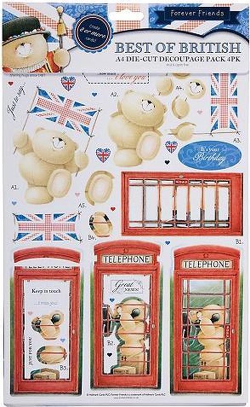 A4 DECOUPAGE PACK BEST OF BRITISH (BUNTING)