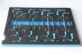 inbus en torxsleutelset in Foam inlay voor Gereedschapswagens 18-Delig