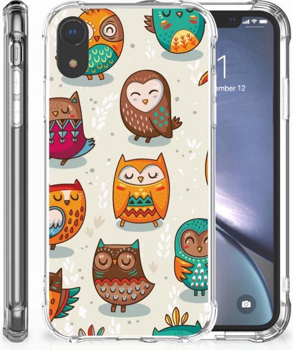 Apple iPhone Xr Case Anti-shock Vrolijke Uilen