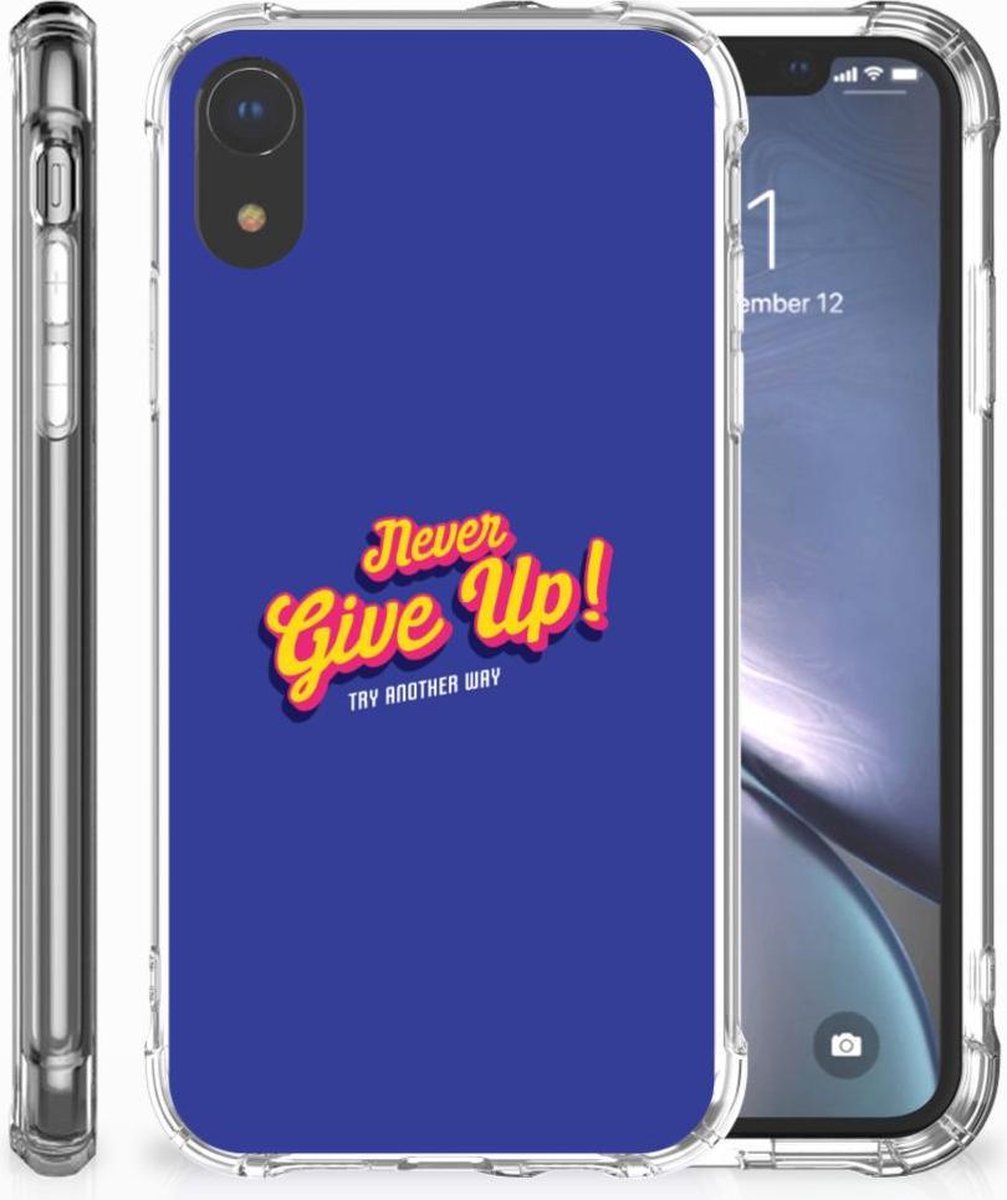 Apple iPhone Xr Telefoonhoesje met tekst Never Give Up