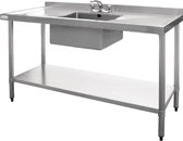 Vogue RVS spoeltafel 1 bak midden 150x60x90cm