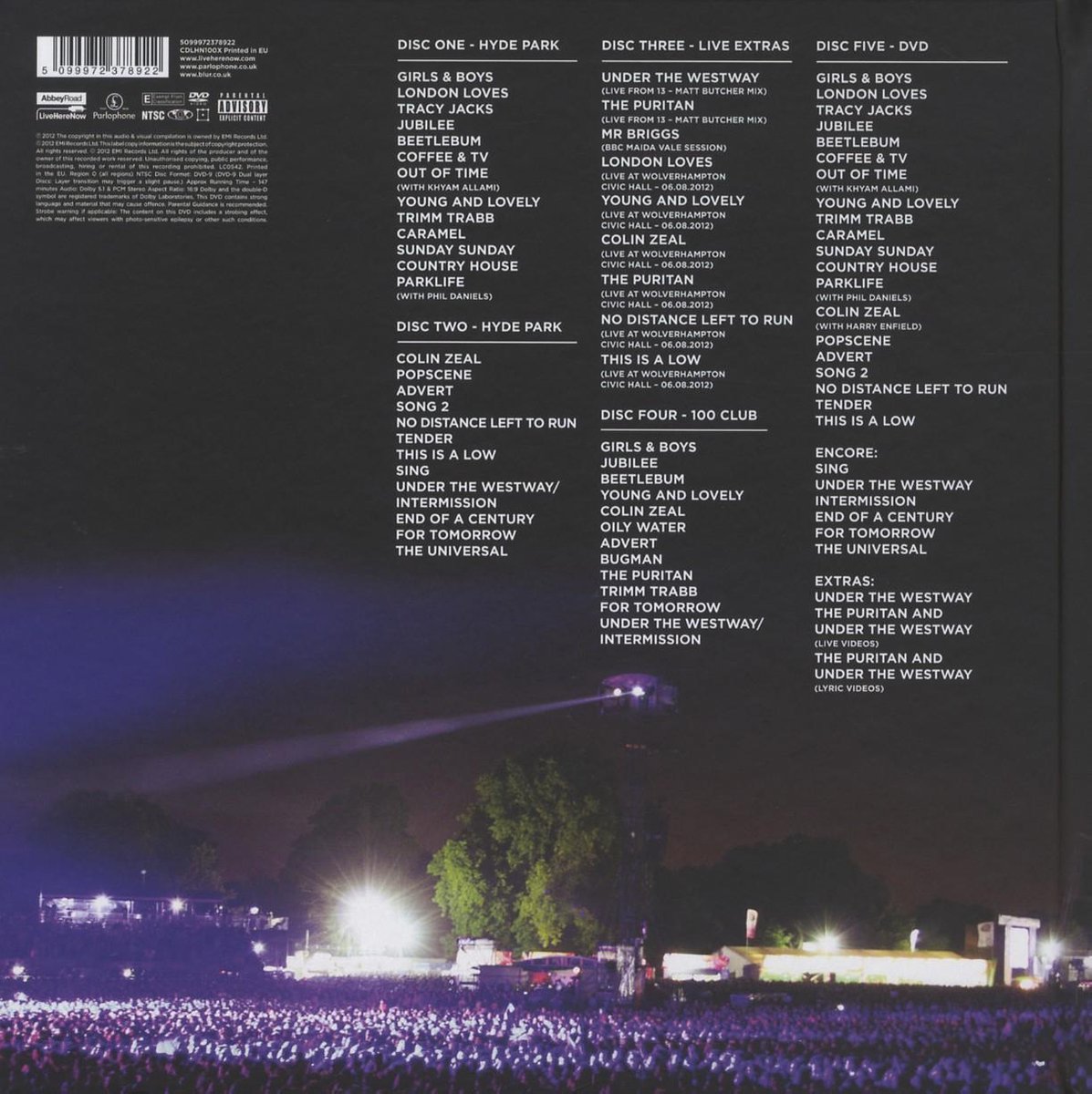 Parklive (Deluxe Edition, 4Cd+Dvd), Blur | CD (album