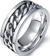 Schitterende Brede Zilver Kleurige Jasseron Ring | Herenring | Damesring | 16.50 mm. (maat 52)