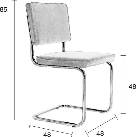 Zuiver Ridge Rib Brushed Stoel