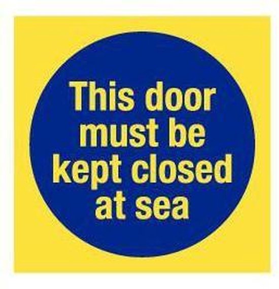 Imo this door must kept closed at sea sticker fotolu 150 x 150 mm