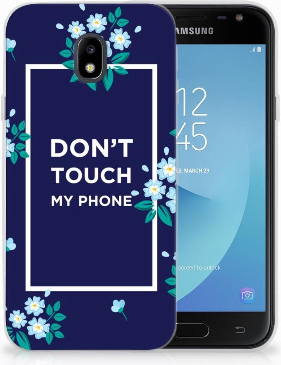 Samsung Galaxy J3 2017 Silicone-hoesje Flowers Blue DTMP
