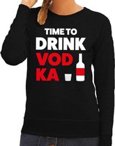 Time to Drink Vodka tekst sweater zwart dames - dames trui Time to Drink Vodka XXL
