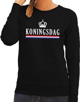 Koningsdag en vlag sweater zwart - zwarte koningsdag trui dames - Koningsdag kleding XXL