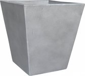 Bloembak, plantenbak, bloembak uit antracietkleur, light cement, fiber cement, h. 28 en br. 27 cm.