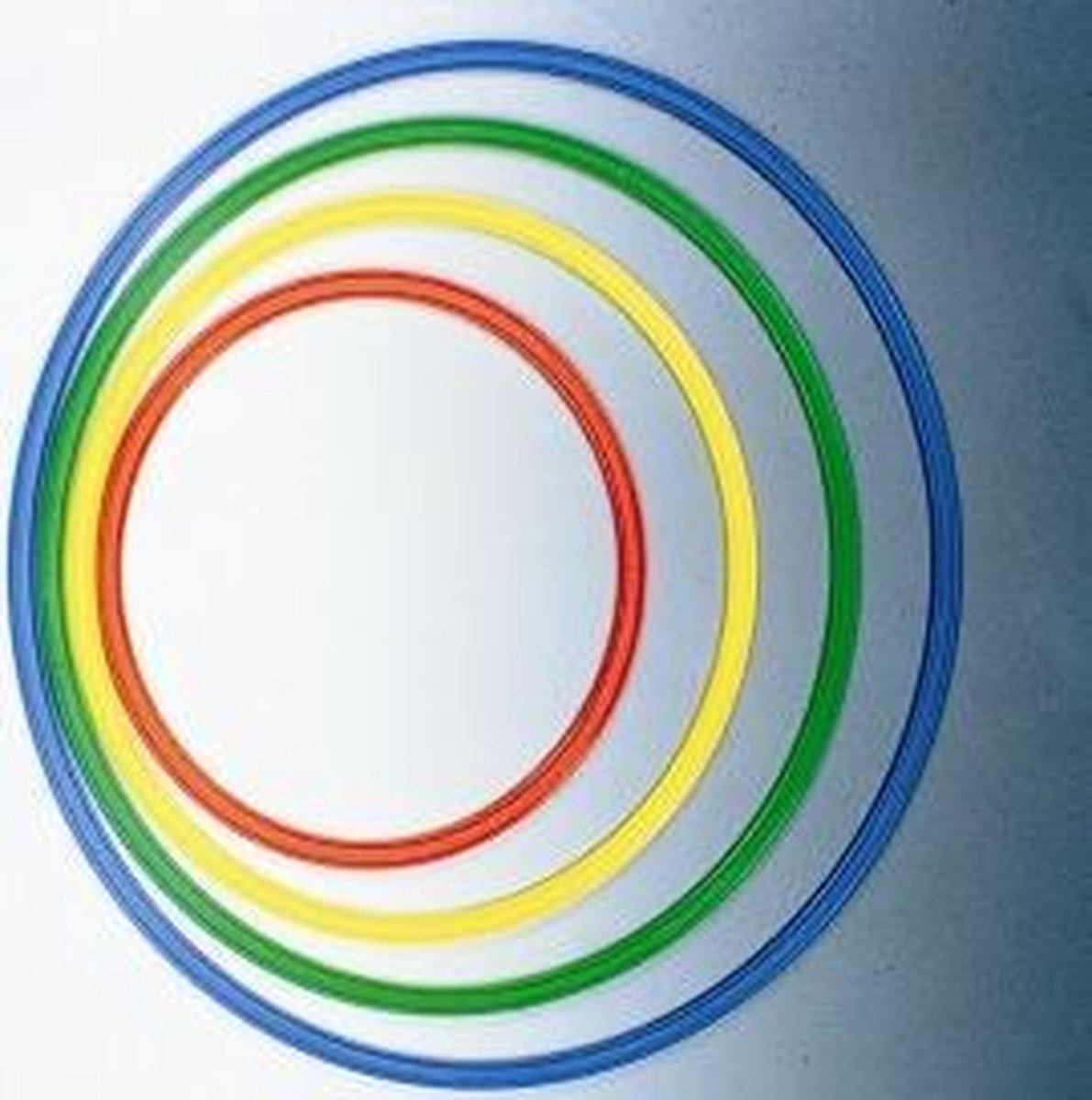 Gymnastiekhoepel in kunststof: set van 4: 40, 50, 60 en 70 cm, In 4 willekeurige kleuren
