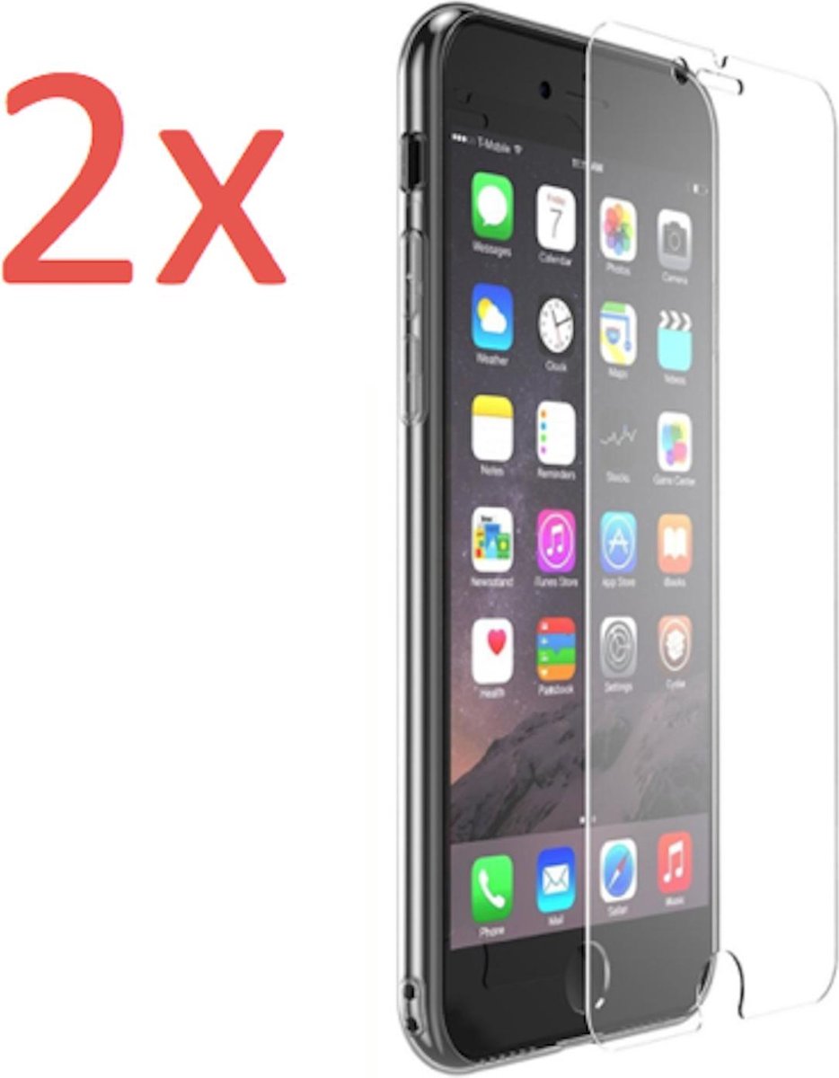 Screenprotector geschikt voor iPhone 6 / 6s / 7 / 8 - 2x Glazen Screen Protector