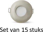 Dimbare badkamer inbouwspot 5W GU10 | Zilver Rond | Set van 15 stuks Met Philips LED lamp