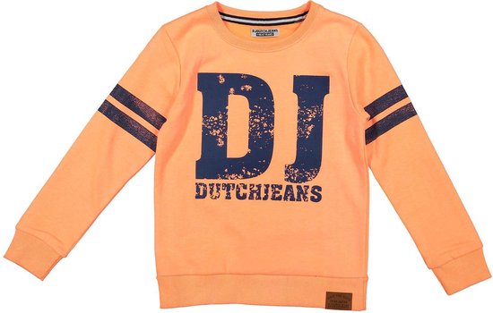 DJ Dutchjeans Jongens Trui - Bright orange melange - Maat 128 | bol.com