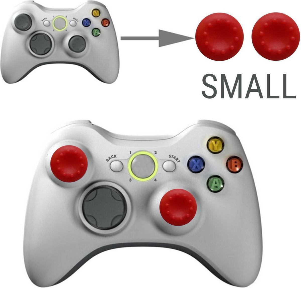Thumb grips - Controller Thumbgrips - Joystick Cap - Thumbsticks - Thumb Grip Cap geschikt voor Switch, Switch Pro, PS4 en Xbox - 2 stuks Klein 10 dots extra grip Rood
