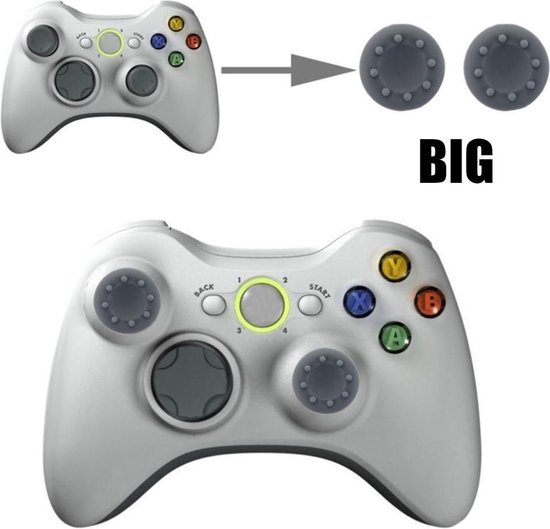 Thumb grips - Controller Thumbgrips - Joystick Cap - Thumbsticks - Thumb Grip Cap geschikt voor PS5, PS4, Switch Pro, Steamdeck en Xbox X/S - 2 stuks Groot 8 dots extra grip Grijs