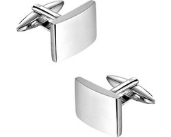 Fako Bijoux® - Manchetknopen - Rechthoek - 20x15mm - Poli/Mat - Zilverkleurig