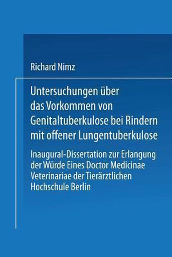 Untersuchungen Über Das Vorkommen Von Genitaltuberkulose Be ... - cover
