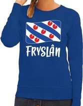 Blauwe sweater met Friese vlag dames - Fryslan truien L