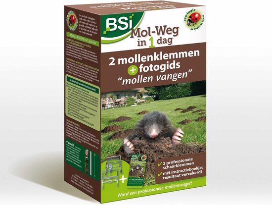 BSI - 2 professionele schaarklemmen - Mollenbestrijding - Uitstekende kwaliteit - Met extra fotogids