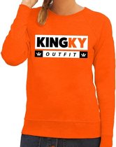 Oranje Kingky outfit trui - Sweater voor dames - Koningsdag kleding L