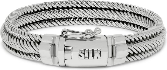 SILK Jewellery - Zilveren Armband - Weave - 731.19 - Maat 19 | bol.com