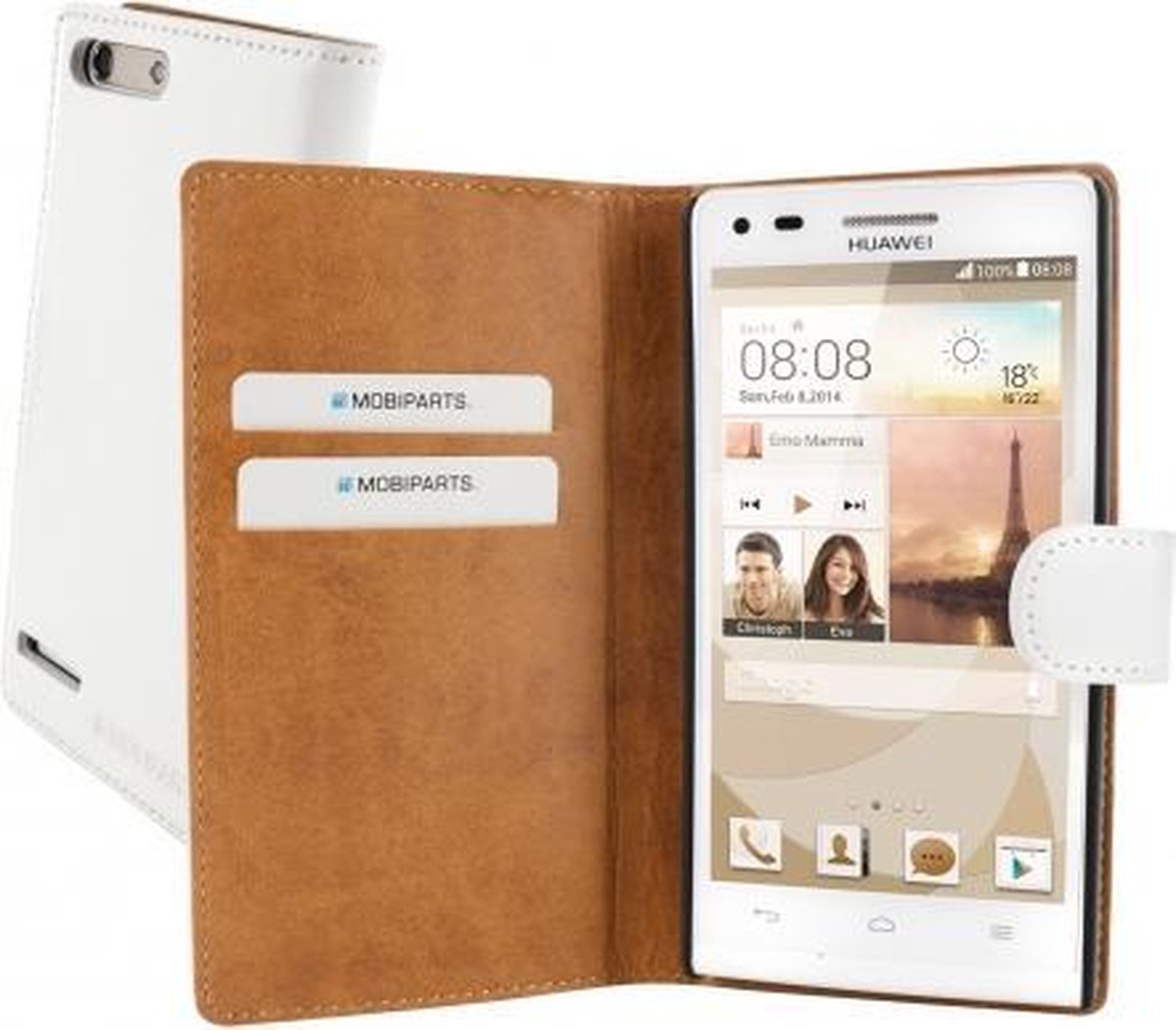 Mobiparts - witte premium booktype hoes - Huawei Ascend G6 4G