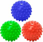 #DoYourFitness - 3 delige set massagebal - »Nica« - Lacrosse Bal / Fasciaball voor effectieve zelfmassage van triggerpoints - diameter 10cm - rood/marineblauw/groen