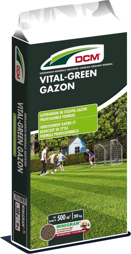 DCM Vital-Green Gazon - Gazonmest - Gazonmeststof met MINIGRAN® Technology - 500m2 - 20 kg