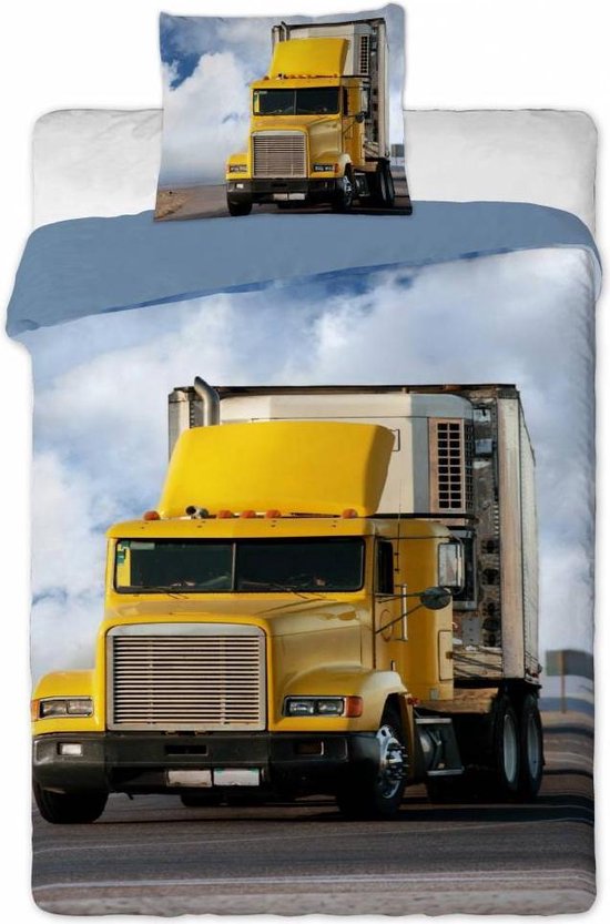 Vrachtwagen Truck - Dekbedovertrek - Eenpersoons - 140 x 200 cm - Multi |  bol.com