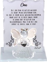 Kristallen Beschermengel met gedicht Oma- kado - New Dutch - gedicht Gezondheid - uniek kado
