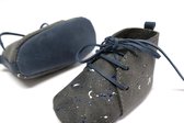 Babyschoenen | SPLASH | Blauw |Handgemaakt | Echt leder | 6-12 maanden