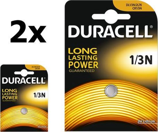 2 Stuks Duracell CR1/3 / 1/3N / 2L76 / DL1/3N / CR11108 / 2LR76 3V lithium  knoopcel... | bol.com