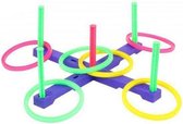 Sportandmore Ringwerpspel van Plastic - Ring Werpen - jong en oud - voor binnen en buiten - 5 palen - 6 ringen - vanaf 3 jaar
