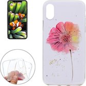 iPhone X / XS - hoes, cover, case - TPU - Transparant - Bloem