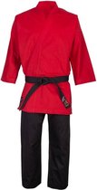 Zelfverdedigingspak zwarte broek rode jas - Kleur: Rood-Zwart, 3 - 160