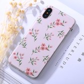 iPhone X / XS - hoes, cover, case - TPU - Bloemen - Zacht roze