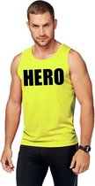 Neon geel sport shirt/ singlet Hero heren XL