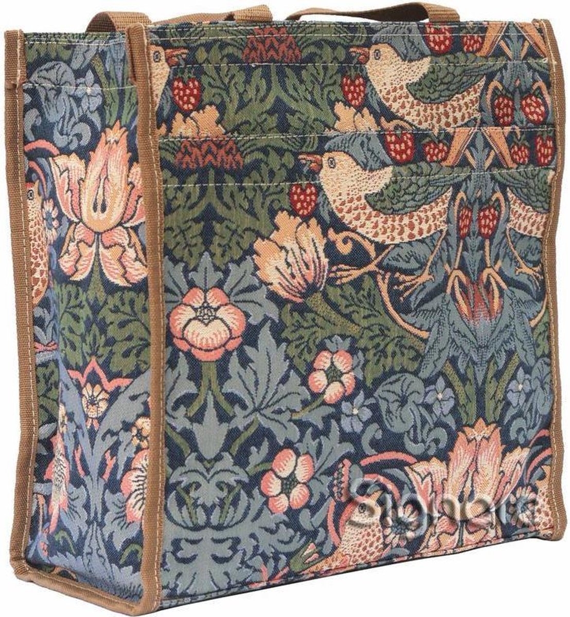 Gobelin - Cityshopper - Schoudertas -  Aardbeien- Vogels - Blauw