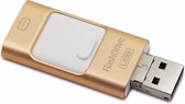 USB Stick 4 in 1 Flashdrive – 256 GB - Transfer en Opslag - Goudkleurig