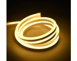 LED Neon Flex Micro Warm Wit 1 meter 8mm x 16mm inclusief 12V lichtnetadapter - Funnylights