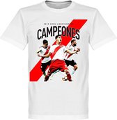 River Plate Copa Libertadores Campeones 2018 T-Shirt - Wit – 140