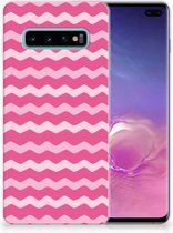 Geschikt voor Samsung Galaxy S10 Plus Uniek TPU Hoesje Waves Pink