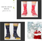 Kerstsok -Bamboe heren kerst sokken - Ho ho ho - set van 2 paar -  maat 41/46