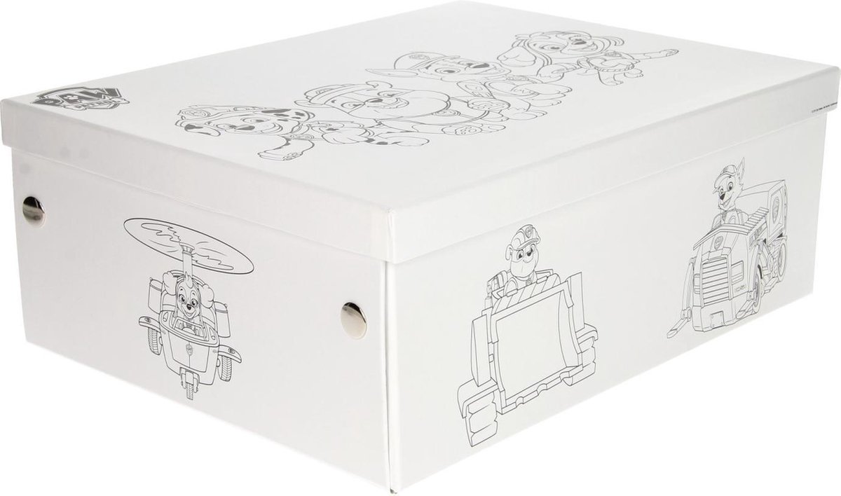 Paw Patrol Opbergdoos - Kleur Je Eigen Bewaardoos - 32 x 25 x 12 cm