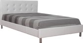 Boxerbed QUEEN in kunstleder 160 x 200 cm wit