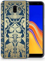 Geschikt voor Samsung Galaxy J6 Plus (2018) Uniek TPU Hoesje Golden Flowers