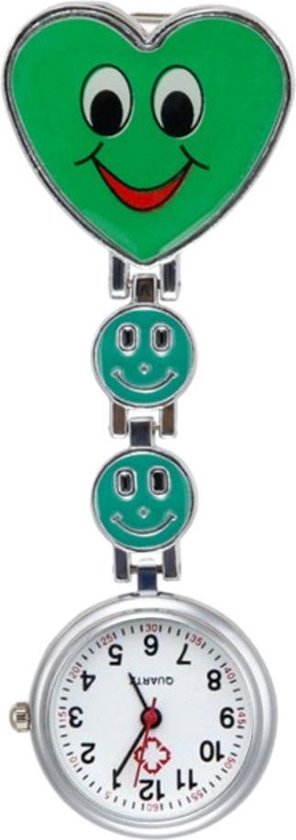 Fako® - Verpleegstershorloge - Zusterhorloge - Verpleegster Horloge - Hart  Smile - Groen | bol.com