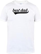 Vaderdag T-shirt | best dad (wit) | maat L